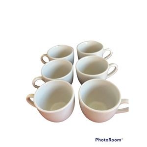6 Inter American WHITE PORCELAIN Restaurant Ware Expresso Coffee Small Mugs